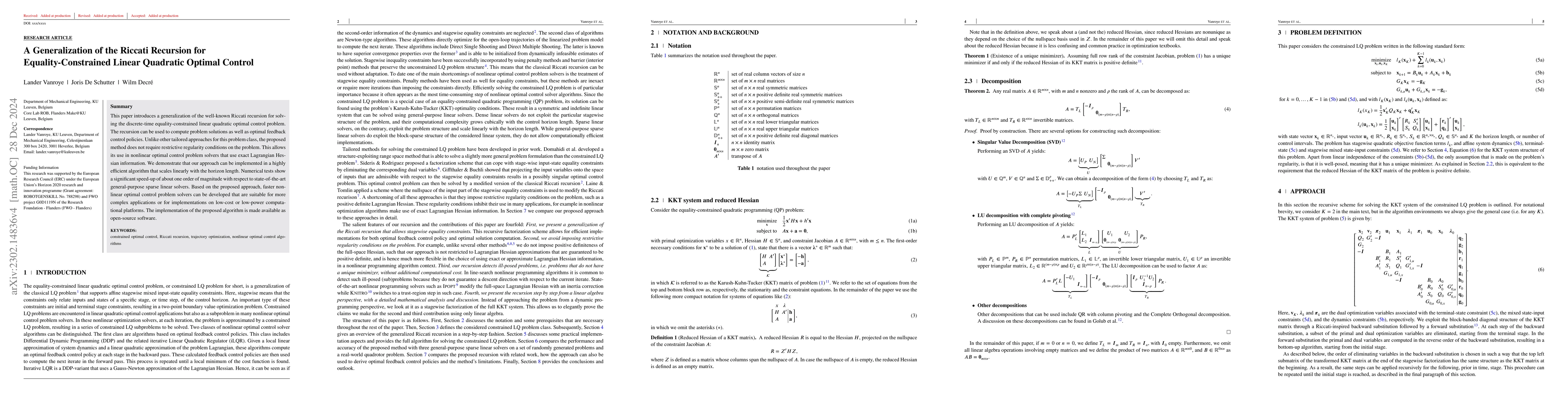 Thumbnail for A Generalization of the Riccati Recursion for Equality-Constrained
  Linear Quadratic Optimal Control
