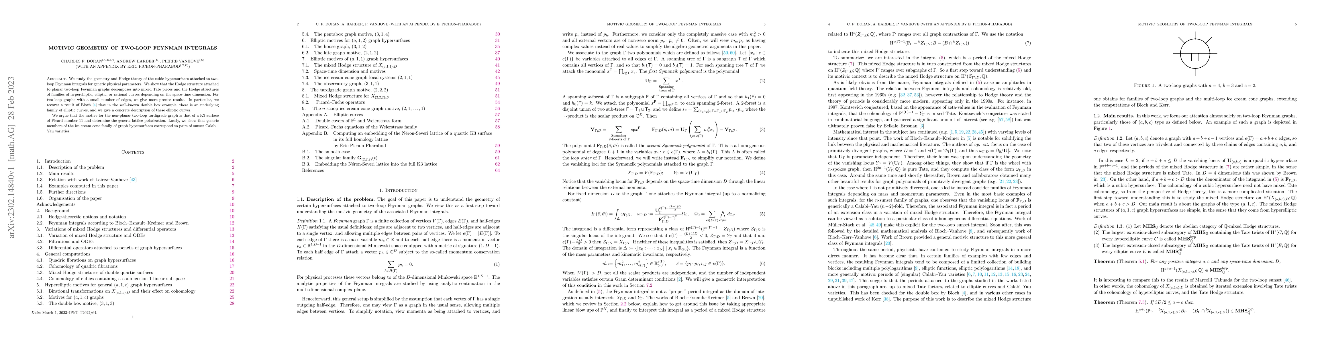 Thumbnail for Motivic geometry of two-loop Feynman integrals