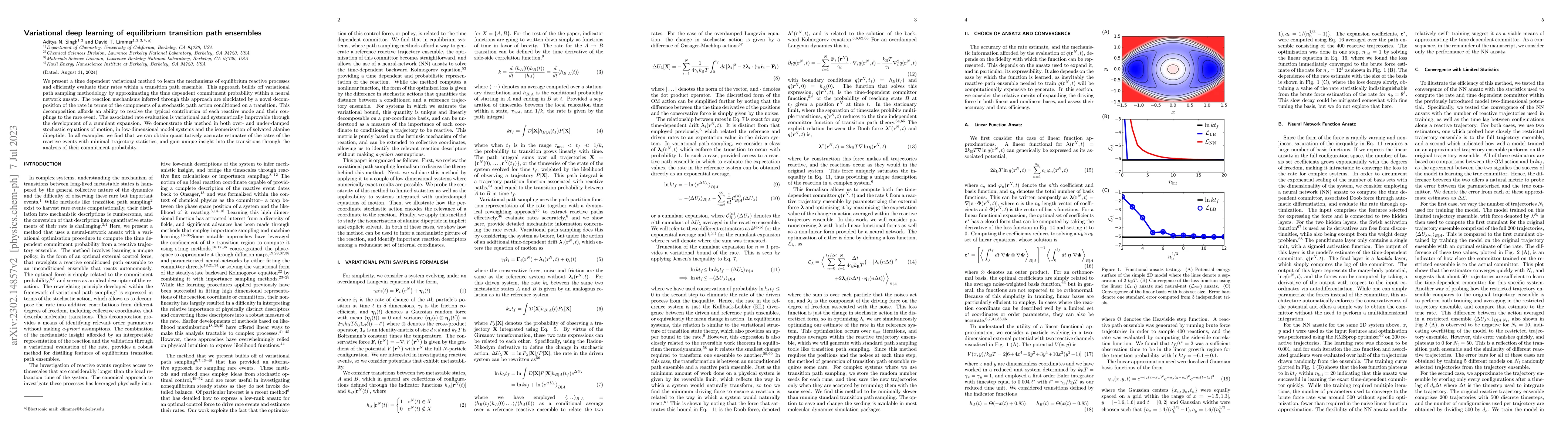 Thumbnail for Variational deep learning of equilibrium transition path ensembles