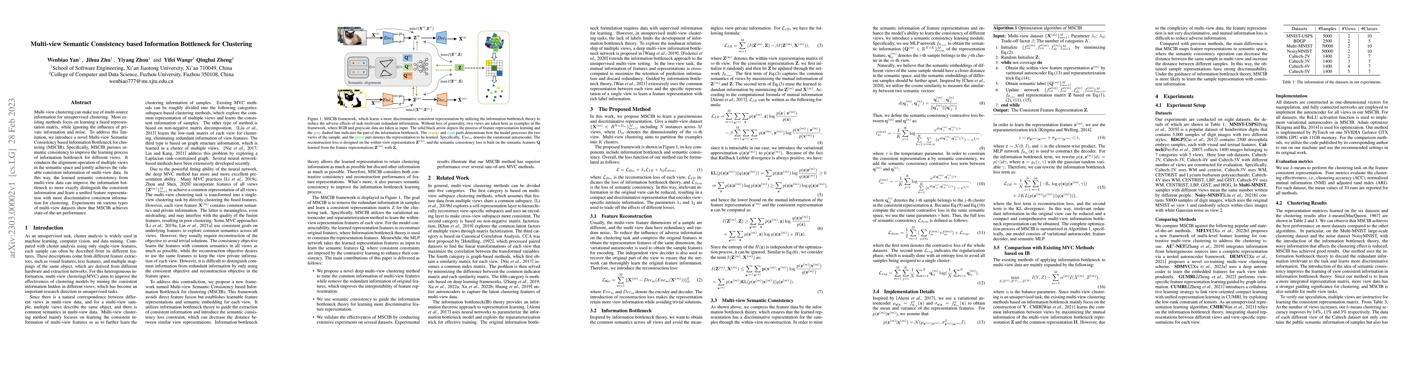 Thumbnail for Multi-view Semantic Consistency based Information Bottleneck for
  Clustering