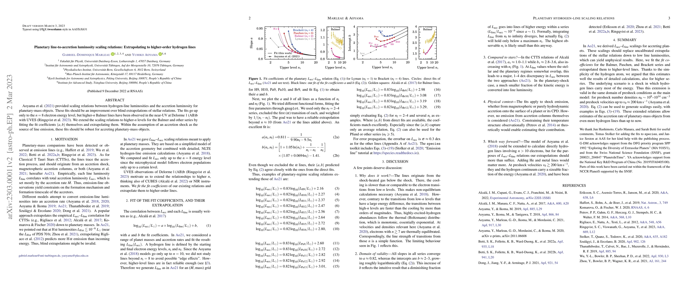 Thumbnail for Planetary line-to-accretion luminosity scaling relations: Extrapolating
  to higher-order hydrogen lines