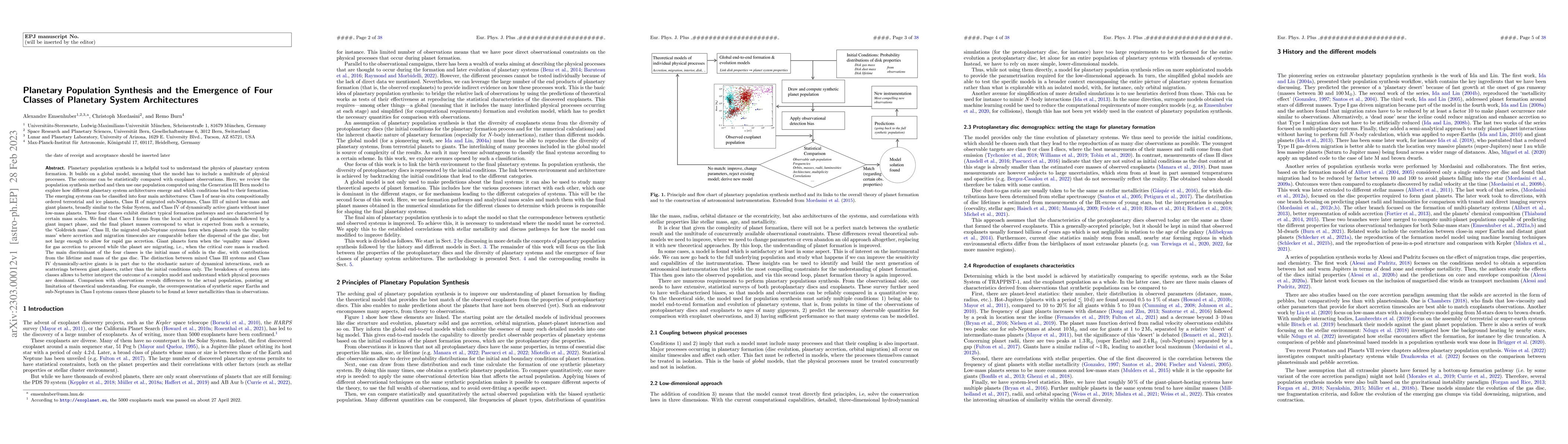 Thumbnail for Planetary Population Synthesis and the Emergence of Four Classes of
  Planetary System Architectures
