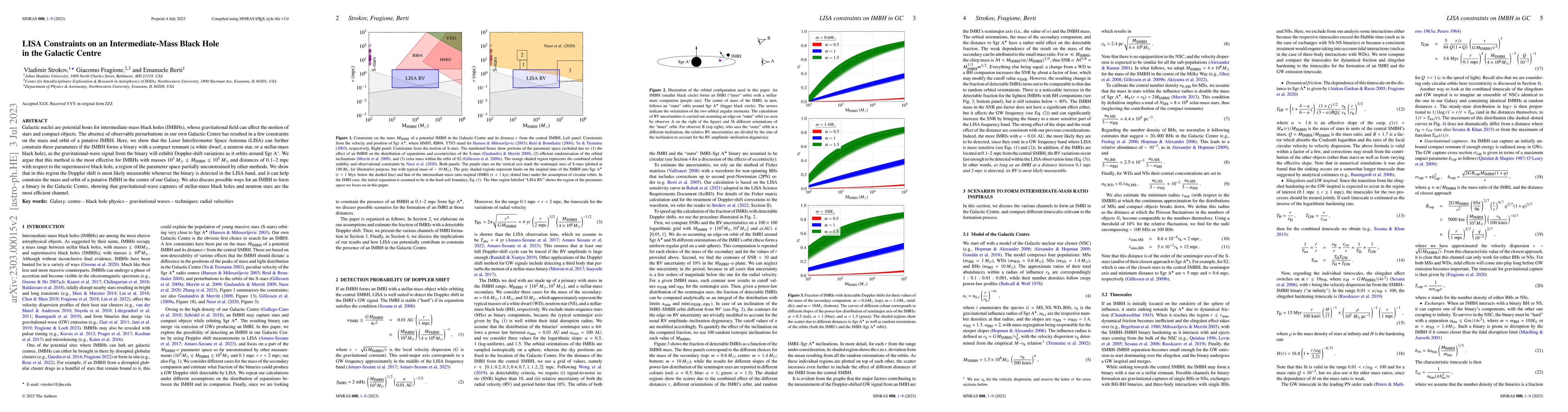 Thumbnail for LISA Constraints on an Intermediate-Mass Black Hole in the Galactic
  Centre