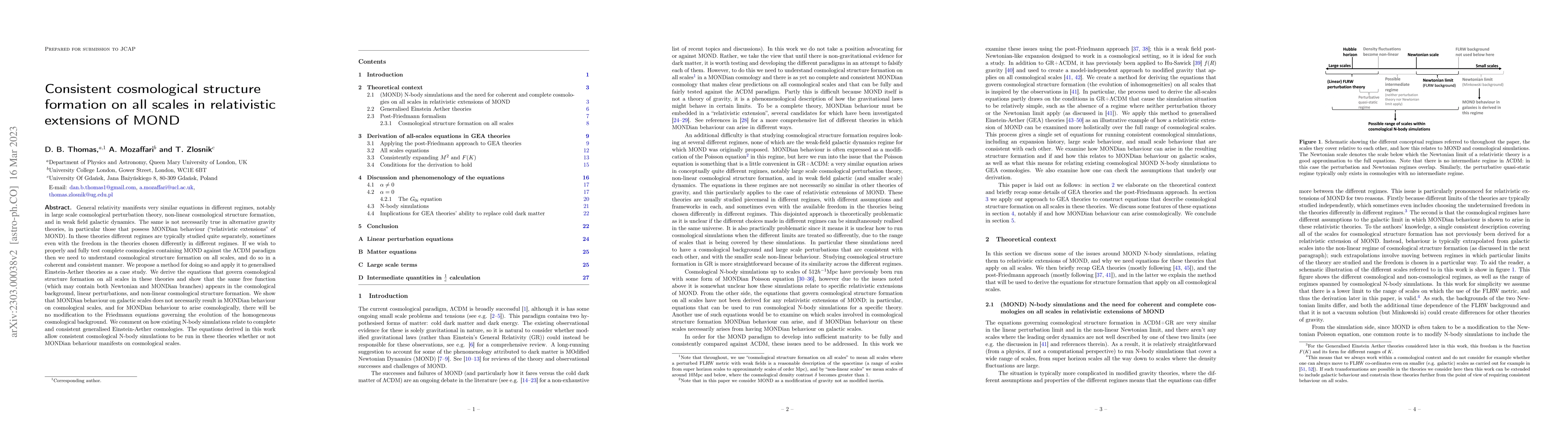 Thumbnail for Consistent cosmological structure formation on all scales in
  relativistic extensions of MOND