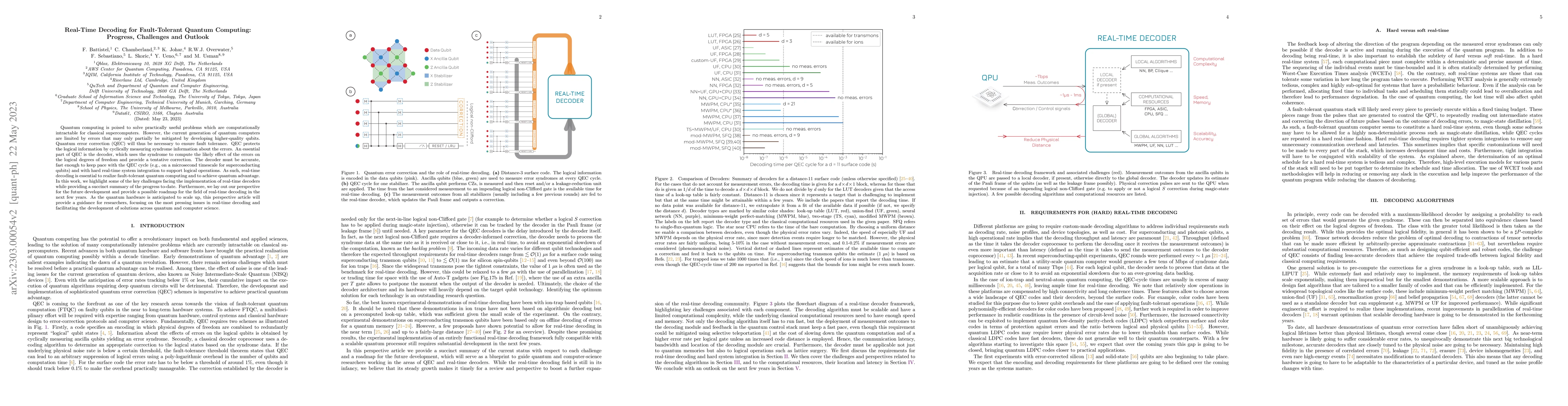 Thumbnail for Real-Time Decoding for Fault-Tolerant Quantum Computing: Progress,
  Challenges and Outlook
