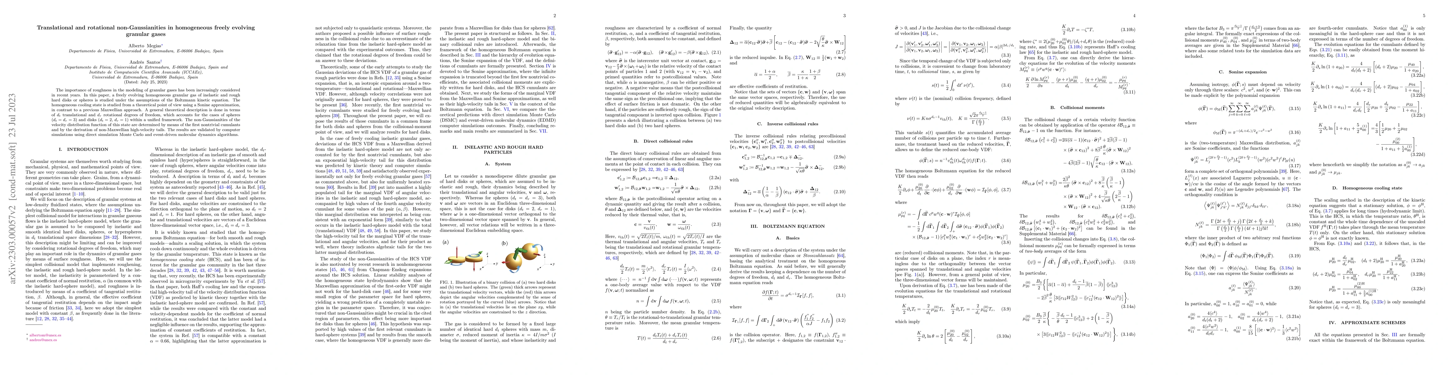 Thumbnail for Translational and rotational non-Gaussianities in homogeneous freely
  evolving granular gases