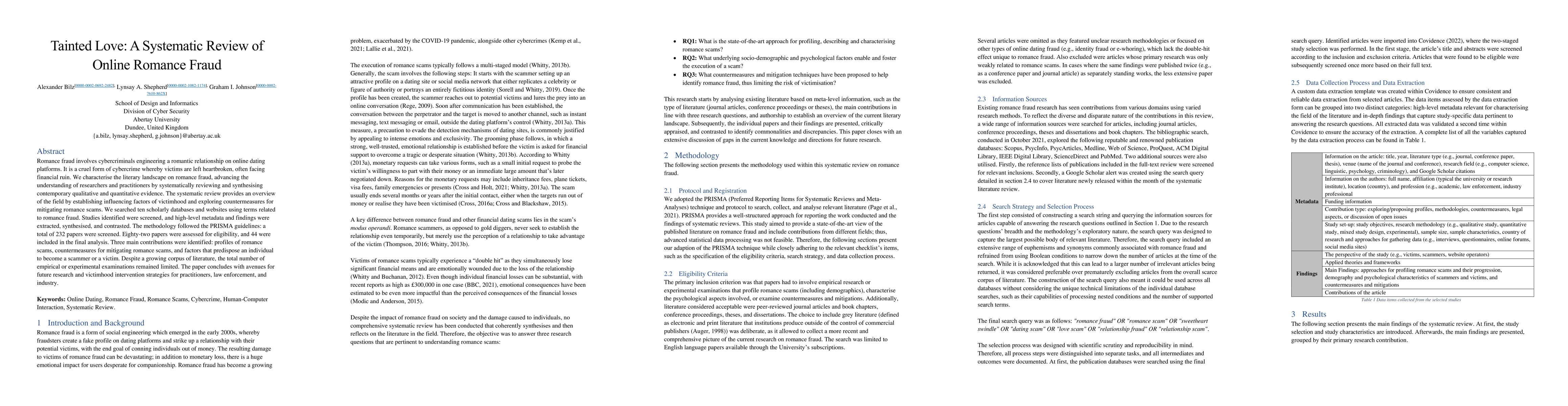 Thumbnail for Tainted Love: A Systematic Review of Online Romance Fraud