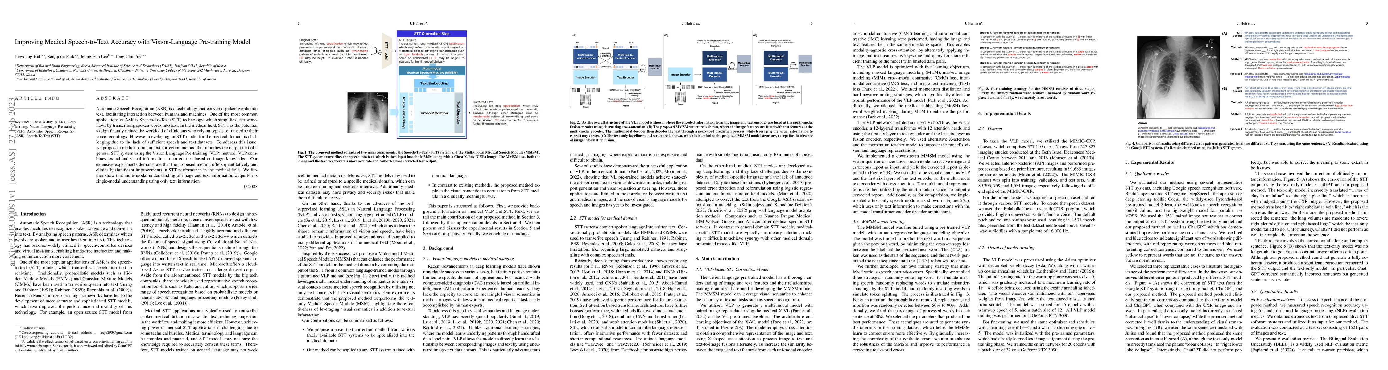 Thumbnail for Improving Medical Speech-to-Text Accuracy with Vision-Language
  Pre-training Model