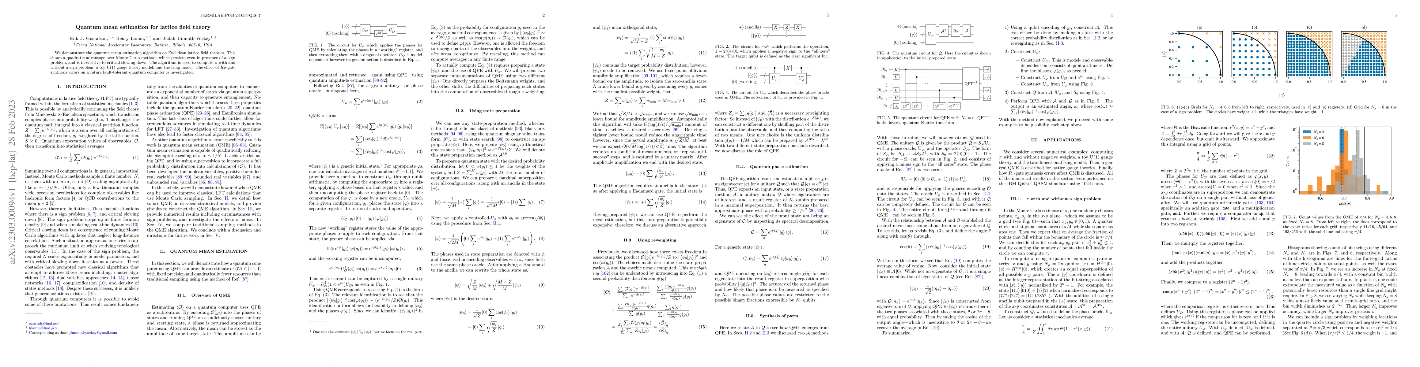 Thumbnail for Quantum mean estimation for lattice field theory