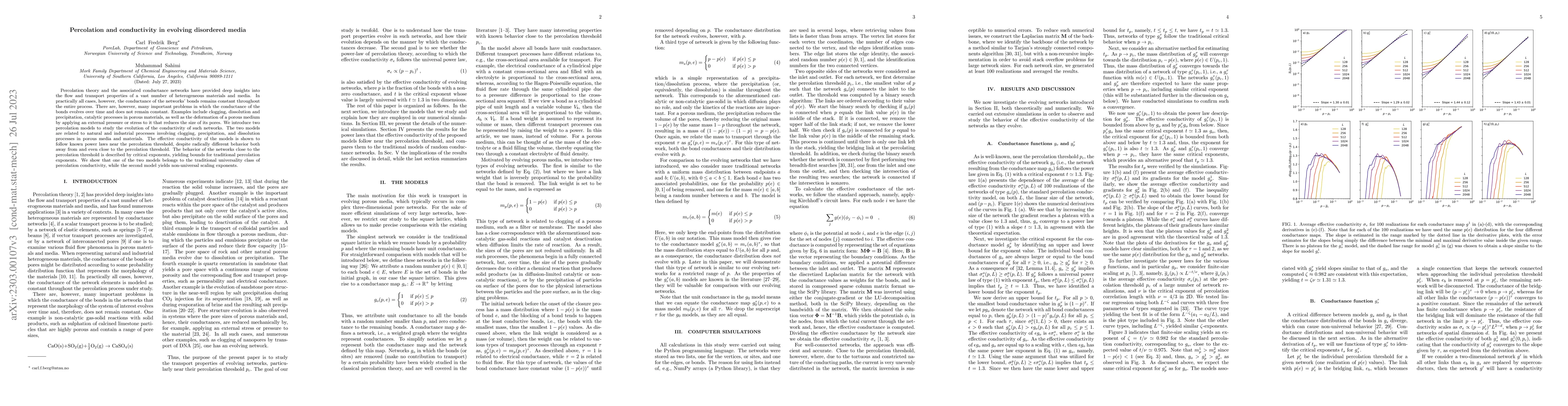 Thumbnail for Percolation and conductivity in evolving disordered media