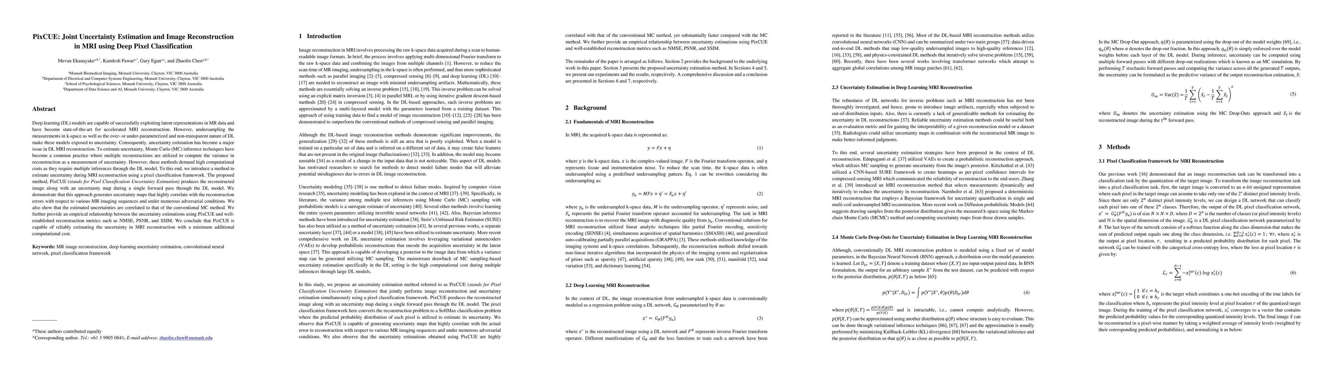 Thumbnail for PixCUE: Joint Uncertainty Estimation and Image Reconstruction in MRI
  using Deep Pixel Classification