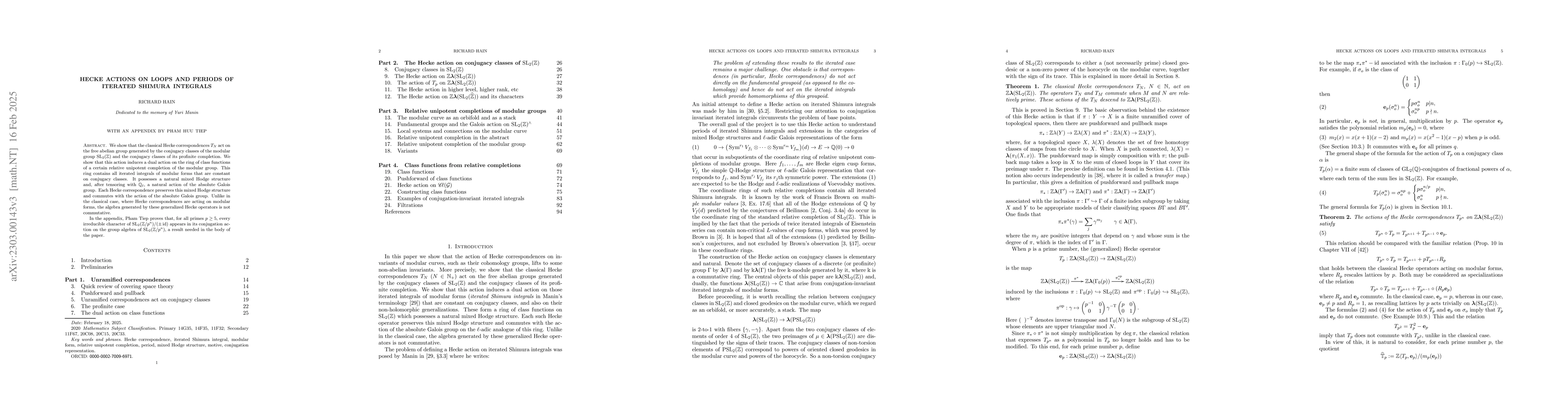 Thumbnail for Hecke Actions on Loops and Periods of Iterated Shimura Integrals
