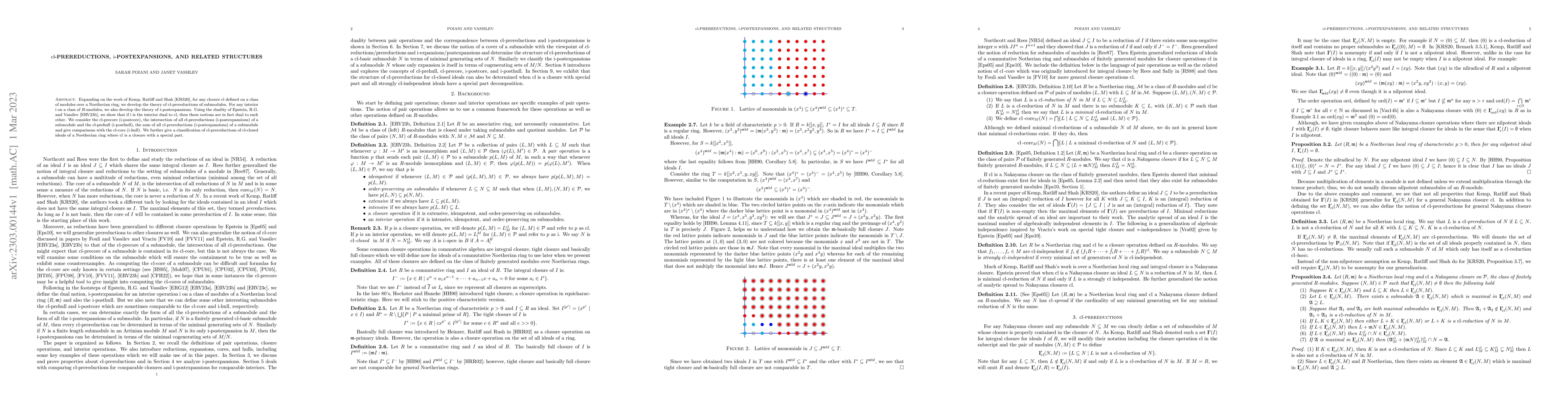 Thumbnail for ${\rm cl}$-prereductions, ${\rm i}$-postexpansions, and related
  structures
