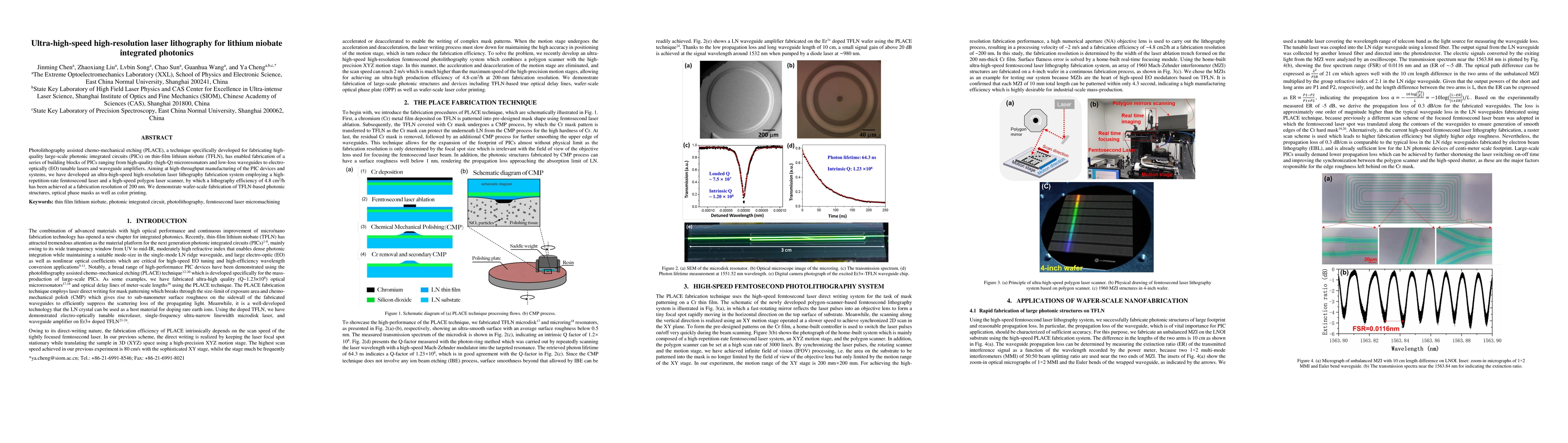 Thumbnail for Ultra-high-speed high-resolution laser lithography for lithium niobate
  integrated photonics