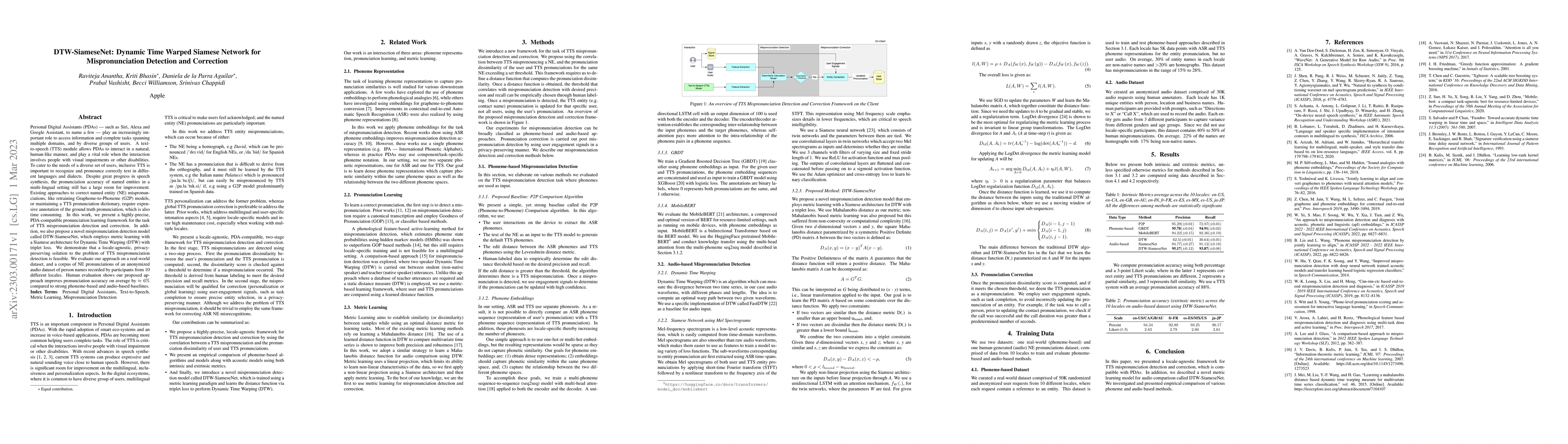 Thumbnail for DTW-SiameseNet: Dynamic Time Warped Siamese Network for Mispronunciation
  Detection and Correction