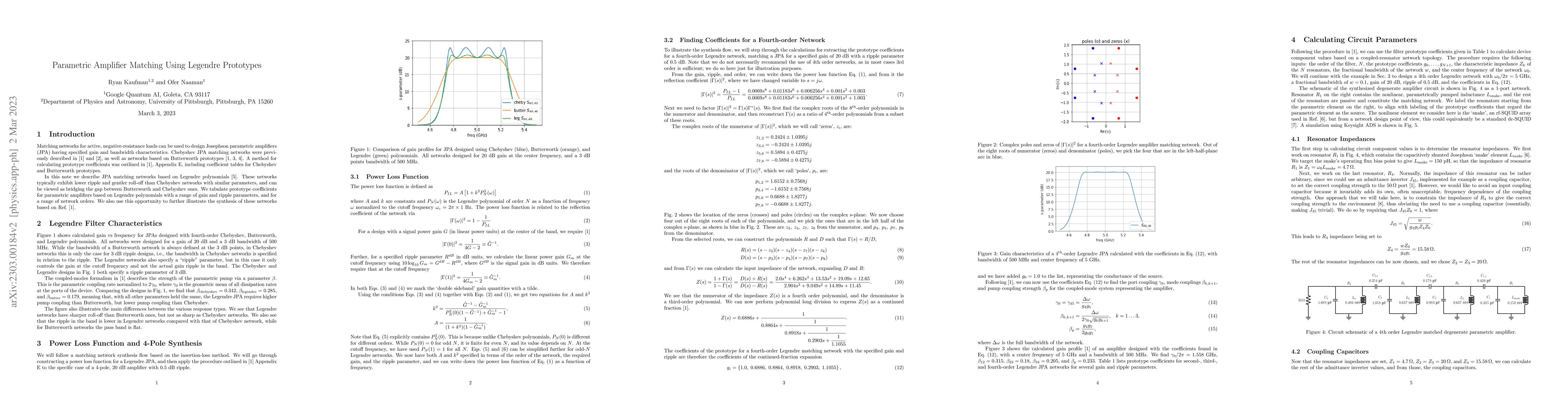 Thumbnail for Parametric Amplifier Matching Using Legendre Prototypes