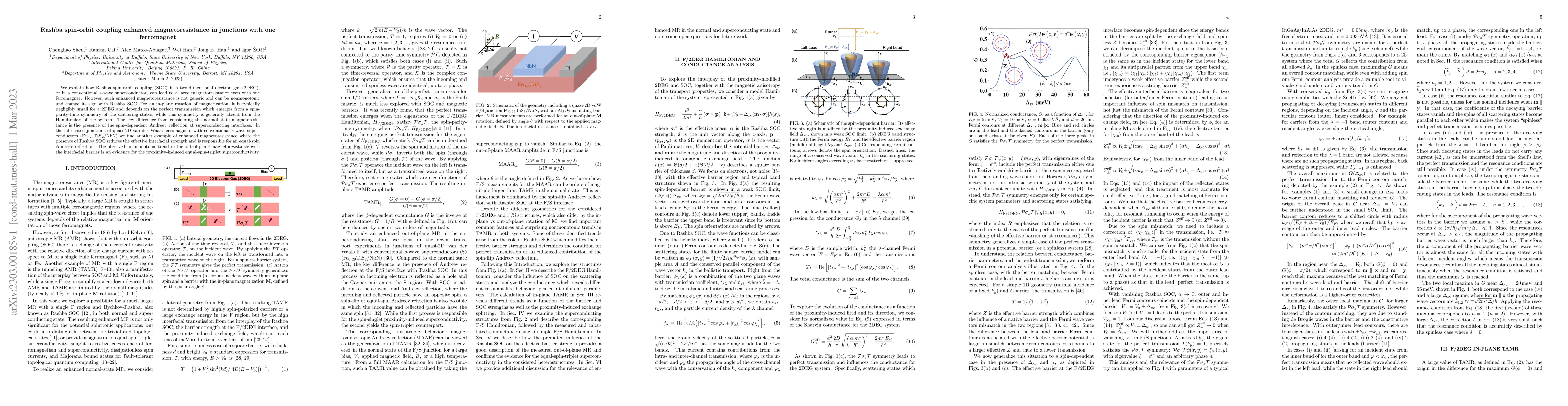 Thumbnail for Rashba spin-orbit coupling enhanced magnetoresistance in junctions with
  one ferromagnet