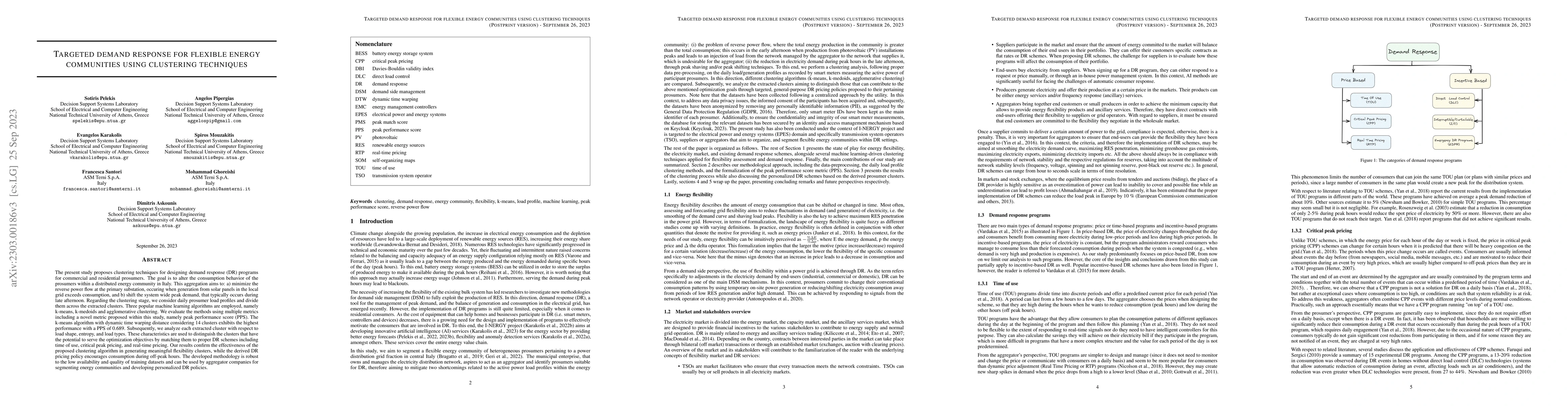 Thumbnail for Targeted demand response for flexible energy communities using
  clustering techniques
