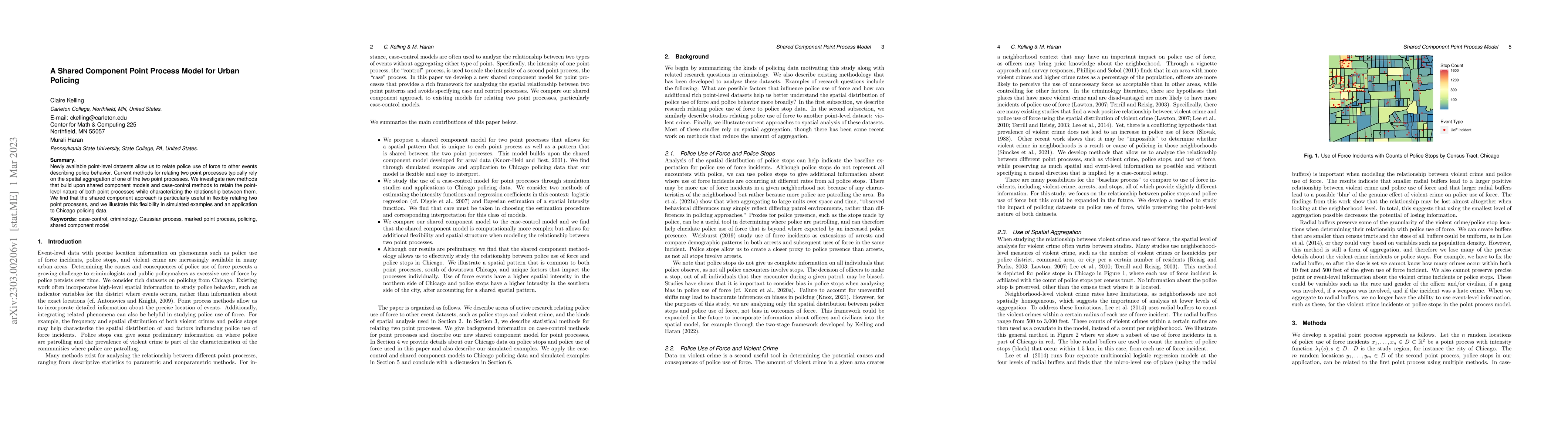 Thumbnail for A Shared Component Point Process Model for Urban Policing