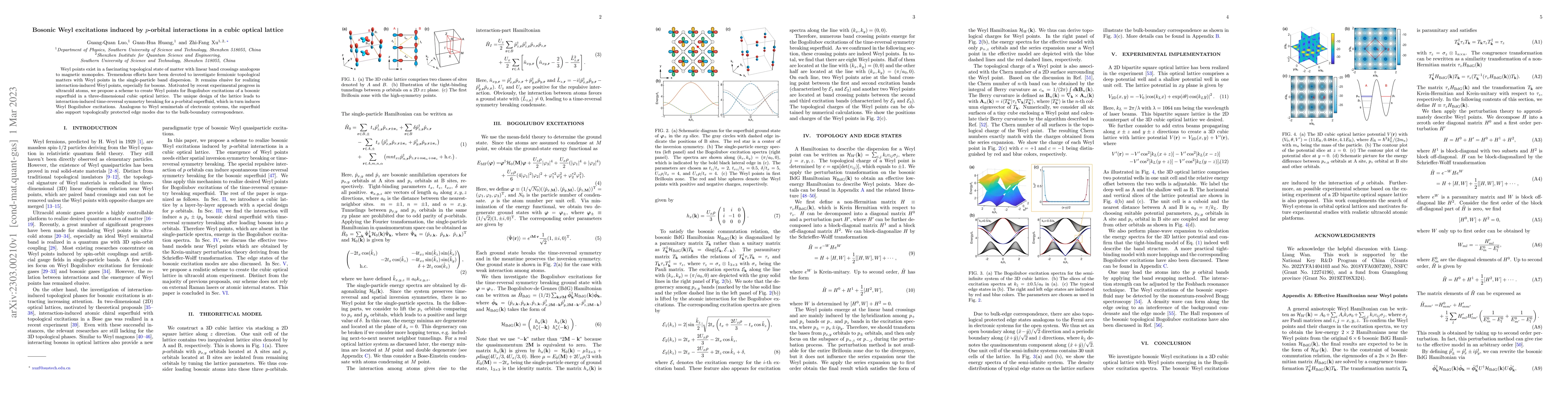 Thumbnail for Bosonic Weyl excitations induced by $p$-orbital interactions in a cubic
  optical lattice