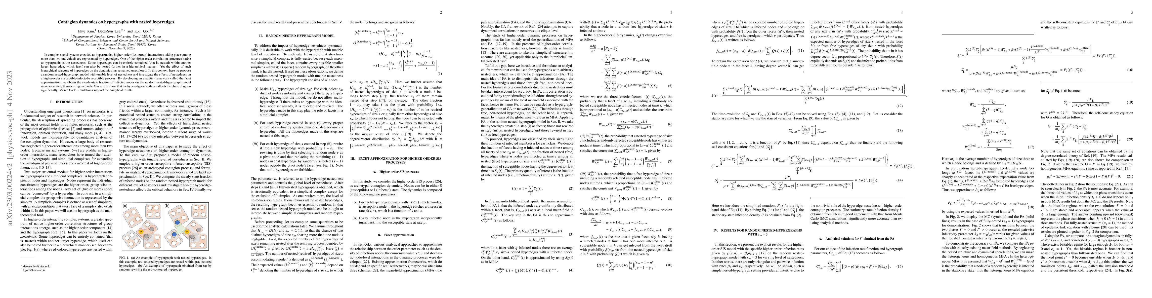 Thumbnail for Contagion dynamics on hypergraphs with nested hyperedges