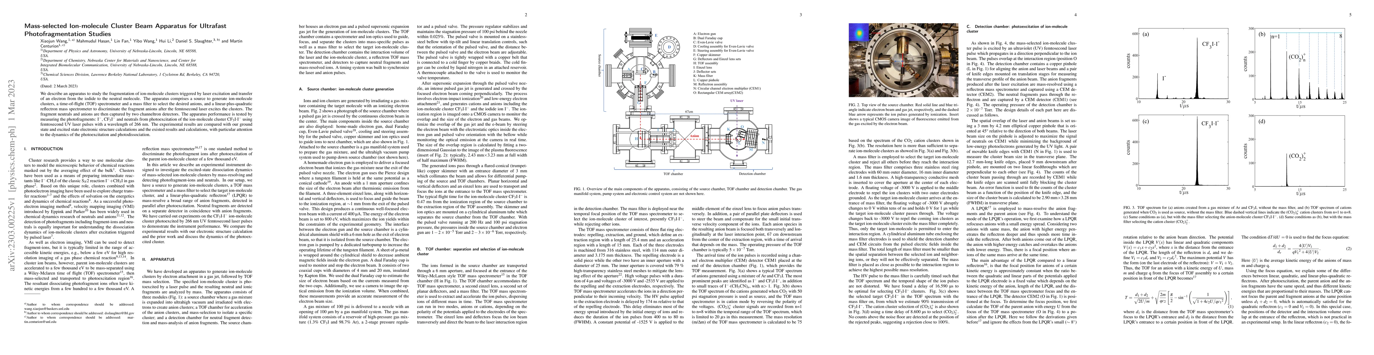 Thumbnail for Mass-selected Ion-molecule Cluster Beam Apparatus for Ultrafast
  Photofragmentation Studies