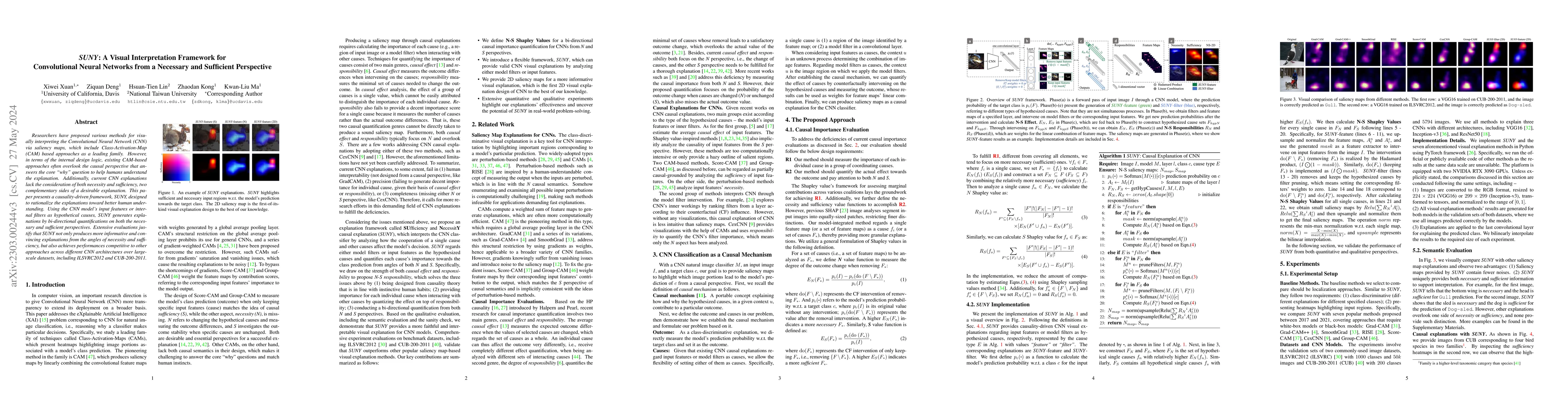 Thumbnail for SUNY: A Visual Interpretation Framework for Convolutional Neural
  Networks from a Necessary and Sufficient Perspective