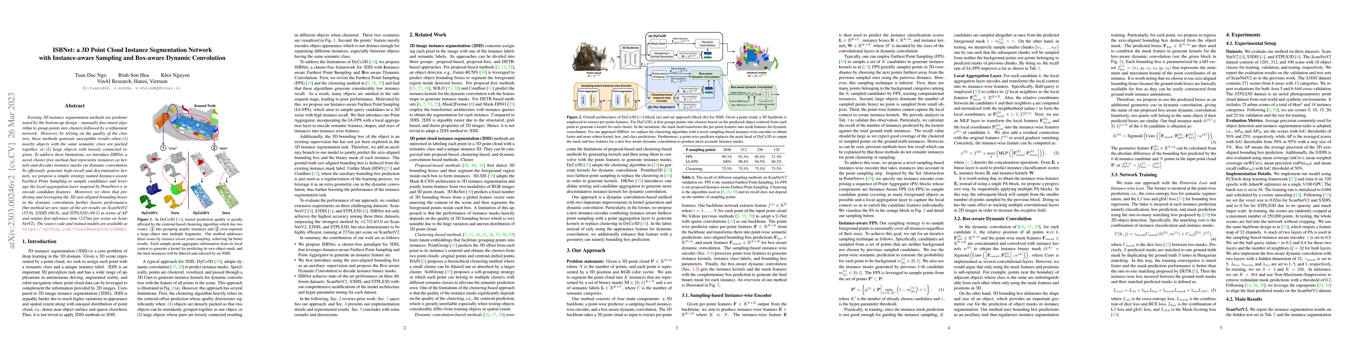 Thumbnail for ISBNet: a 3D Point Cloud Instance Segmentation Network with
  Instance-aware Sampling and Box-aware Dynamic Convolution