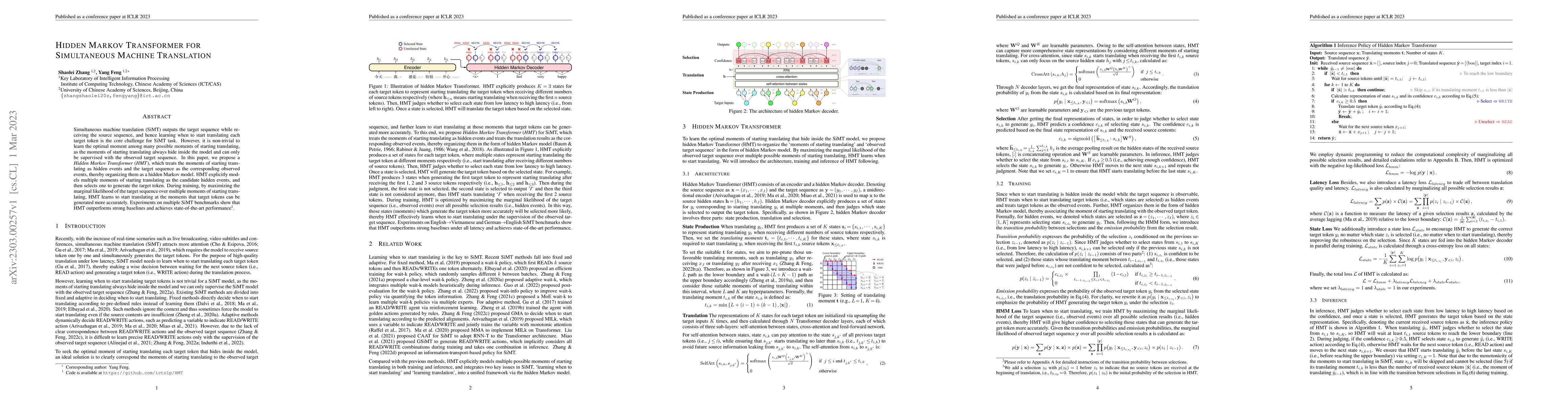 Thumbnail for Hidden Markov Transformer for Simultaneous Machine Translation