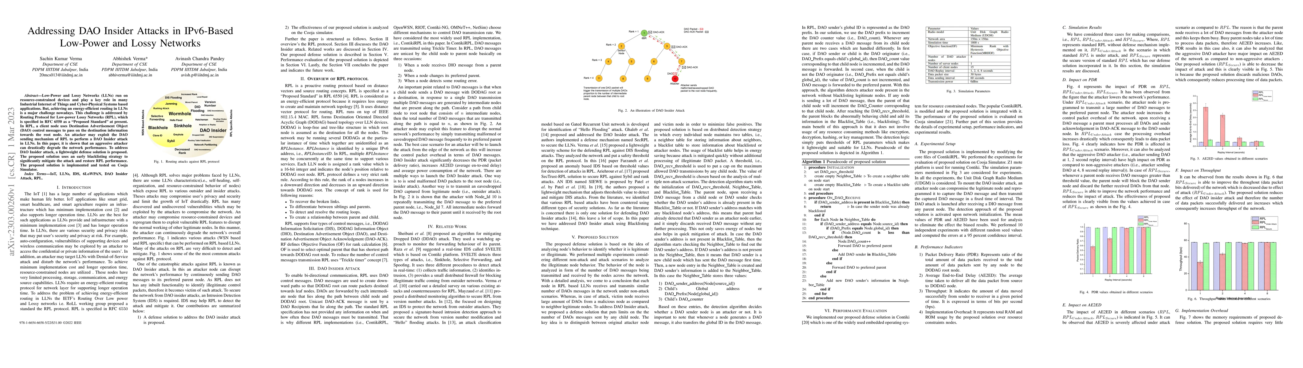 Thumbnail for Addressing DAO Insider Attacks in IPv6-Based Low-Power and Lossy
  Networks