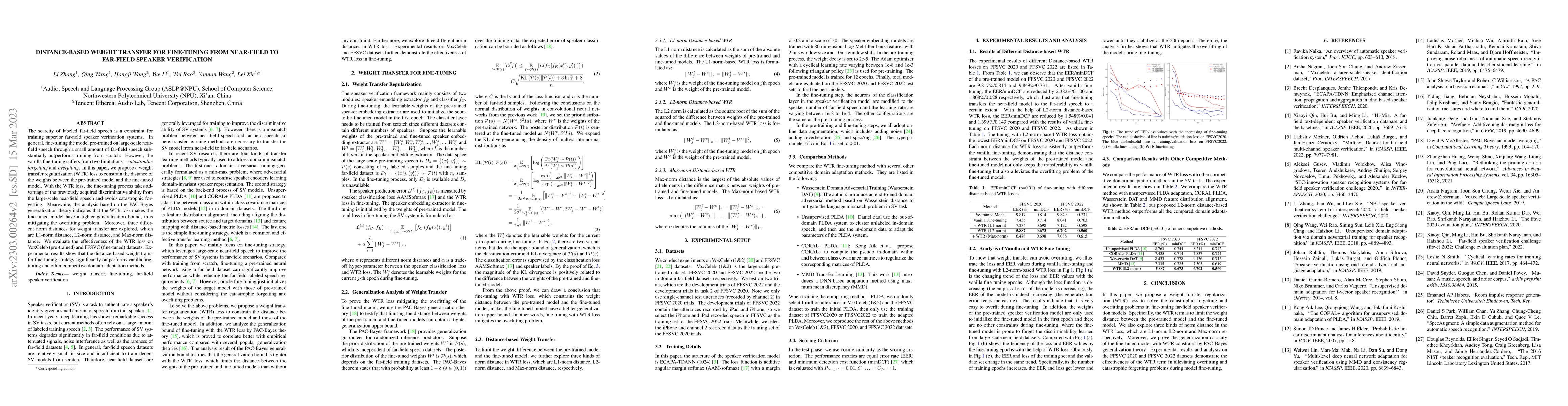 Thumbnail for Distance-based Weight Transfer from Near-field to Far-field Speaker
  Verification