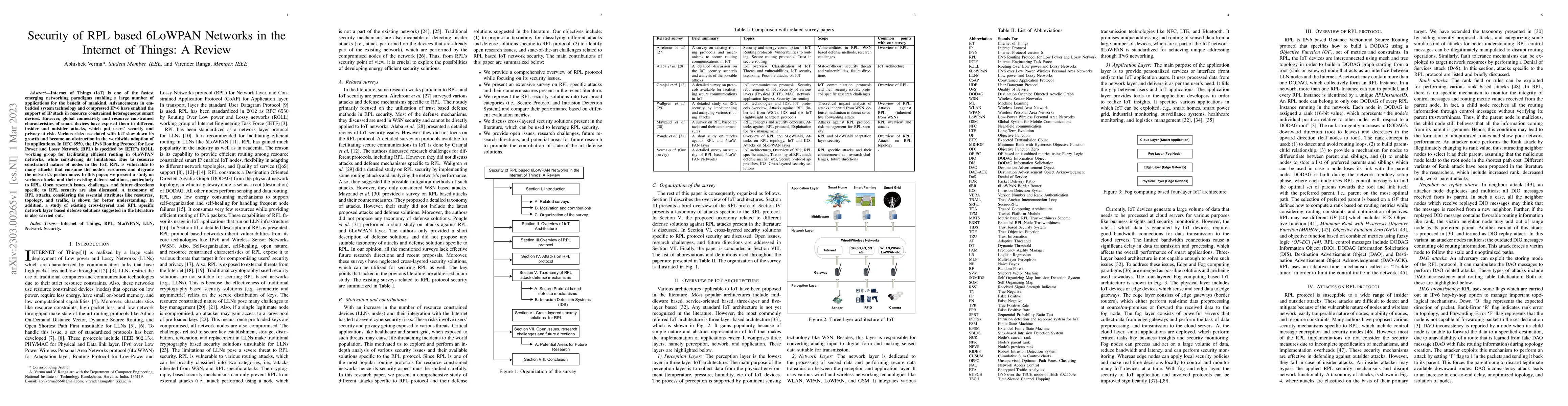 Thumbnail for Security of RPL Based 6LoWPAN Networks in the Internet of Things: A
  Review