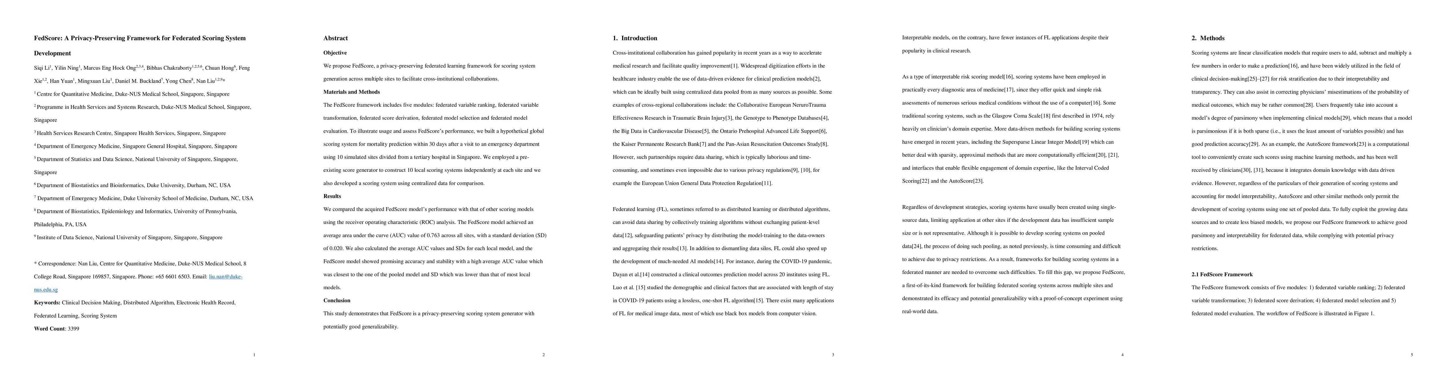 Thumbnail for FedScore: A privacy-preserving framework for federated scoring system
  development
