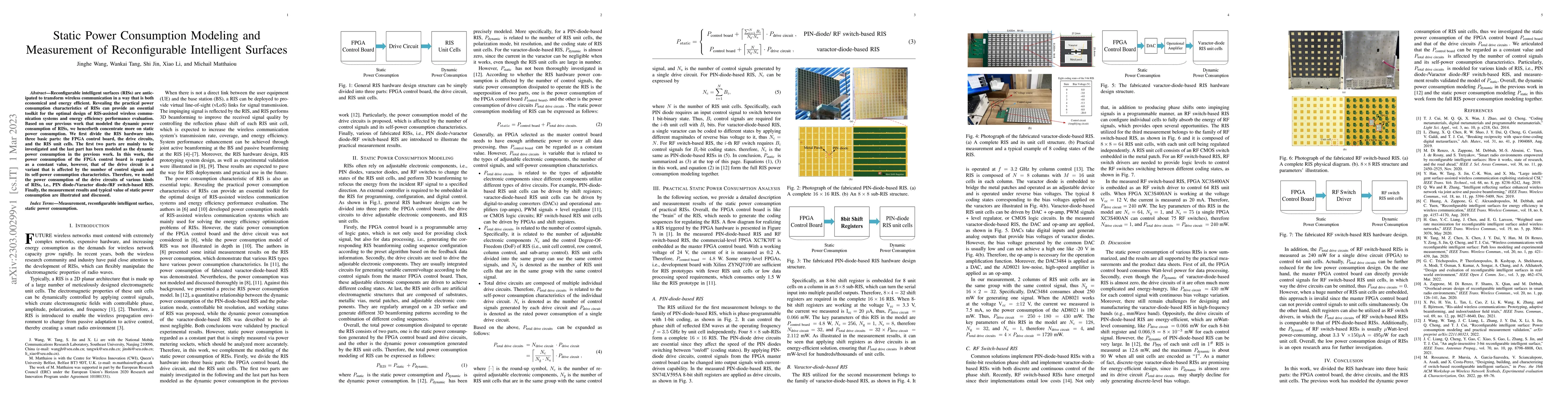 Thumbnail for Static Power Consumption Modeling and Measurement of Reconfigurable
  Intelligent Surfaces