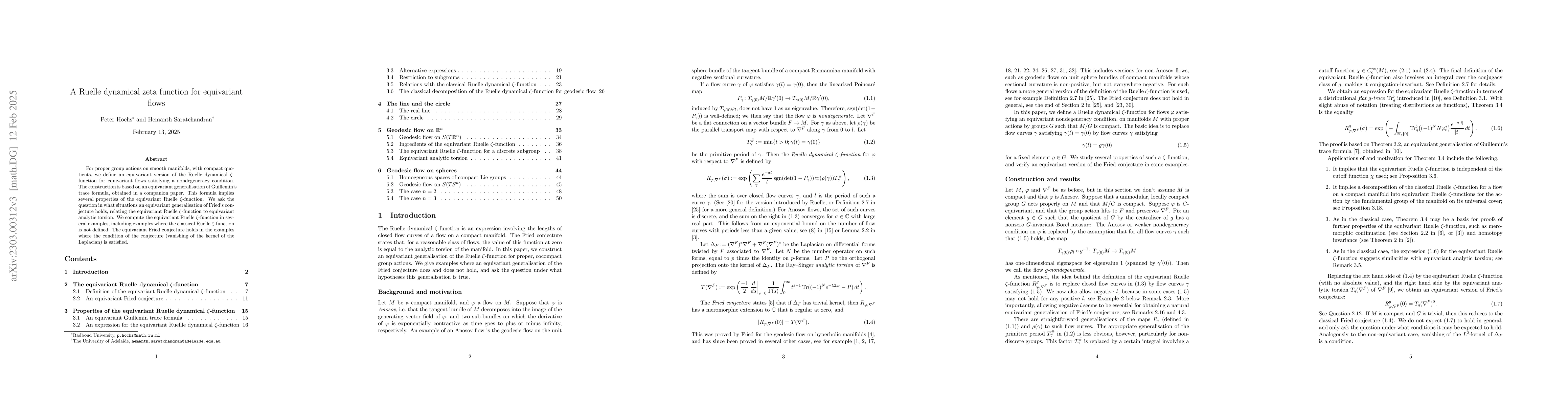 Thumbnail for A Ruelle dynamical zeta function for equivariant flows