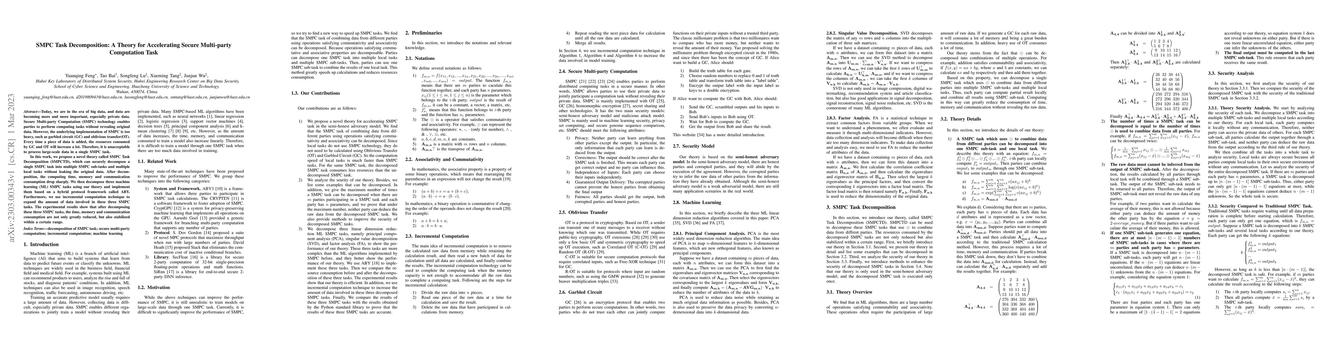 Thumbnail for SMPC Task Decomposition: A Theory for Accelerating Secure Multi-party
  Computation Task