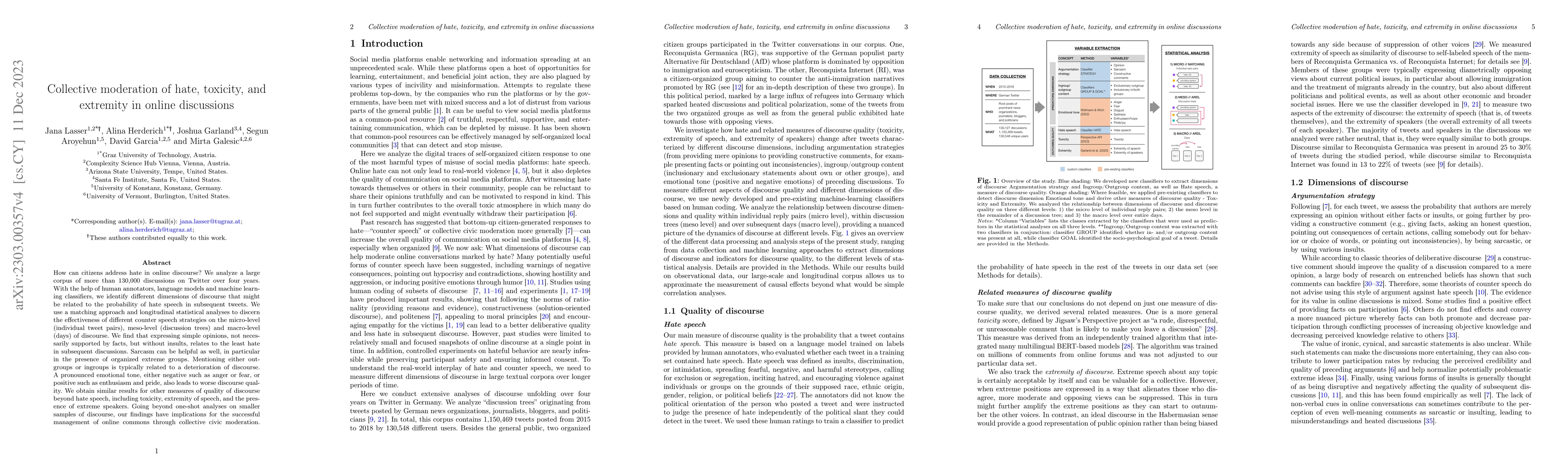 Thumbnail for Collective moderation of hate, toxicity, and extremity in online
  discussions