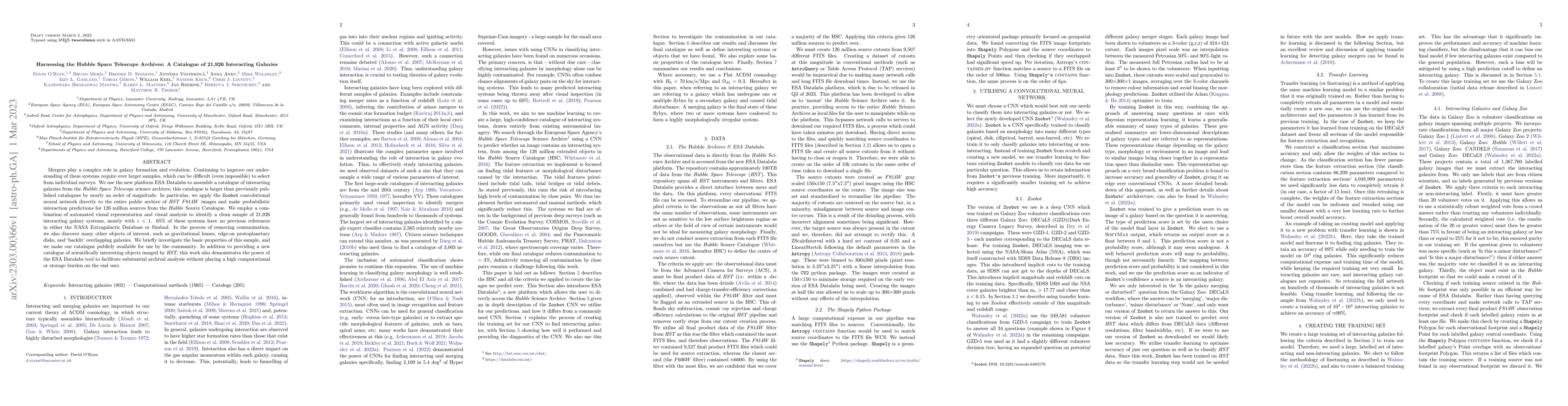 Thumbnail for Harnessing the Hubble Space Telescope Archives: A Catalogue of 21,926
  Interacting Galaxies