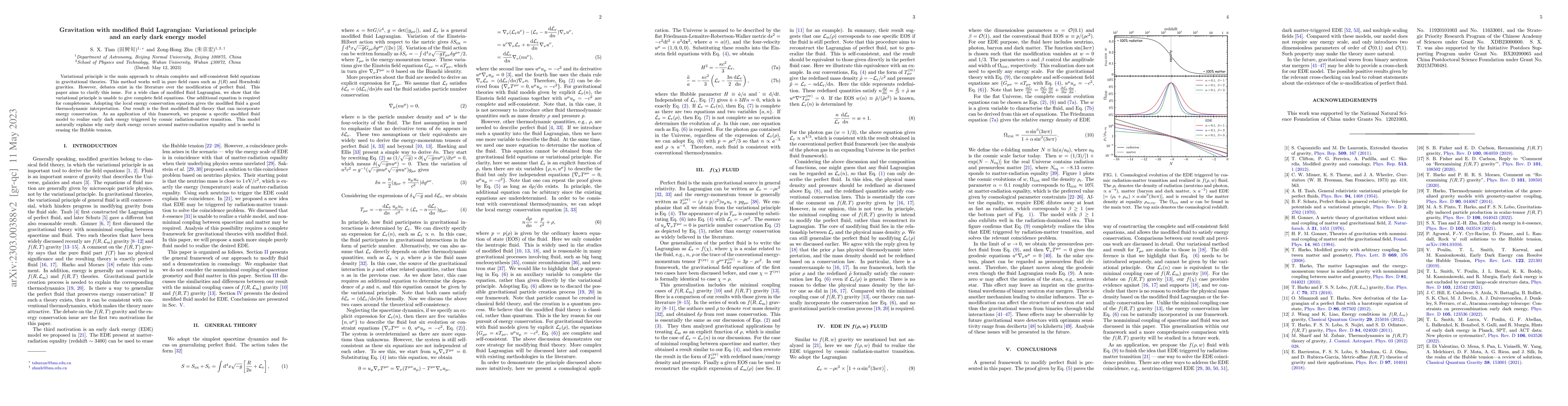 Thumbnail for Gravitation with modified fluid Lagrangian: Variational principle and an
  early dark energy model