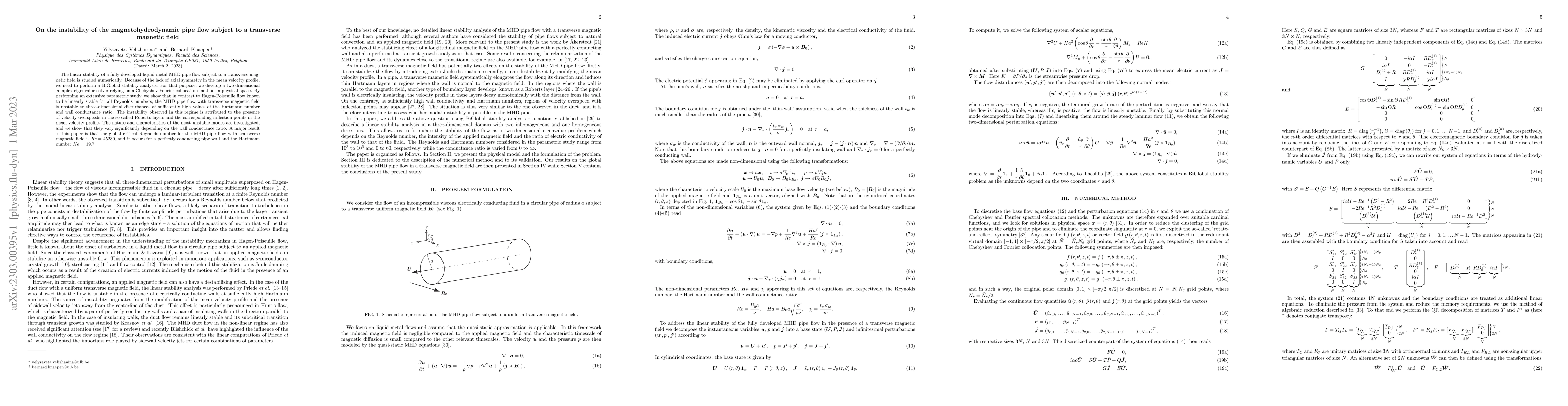 Thumbnail for On the instability of the magnetohydrodynamic pipe flow subject to a
  transverse magnetic field