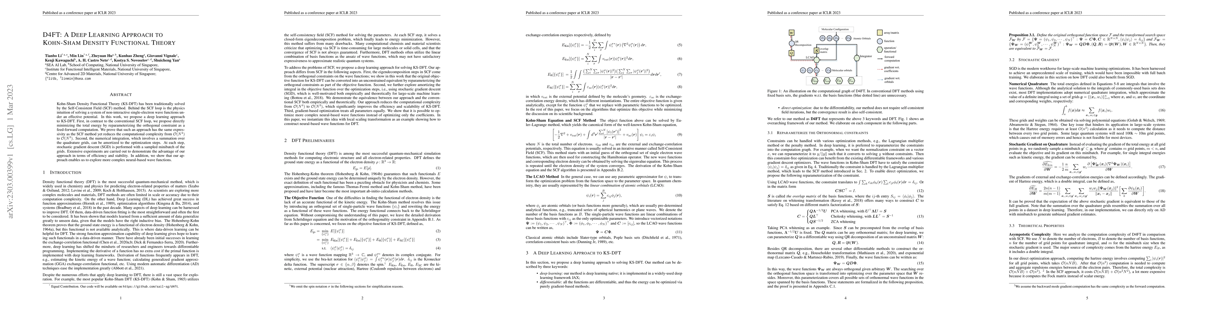 Thumbnail for D4FT: A Deep Learning Approach to Kohn-Sham Density Functional Theory