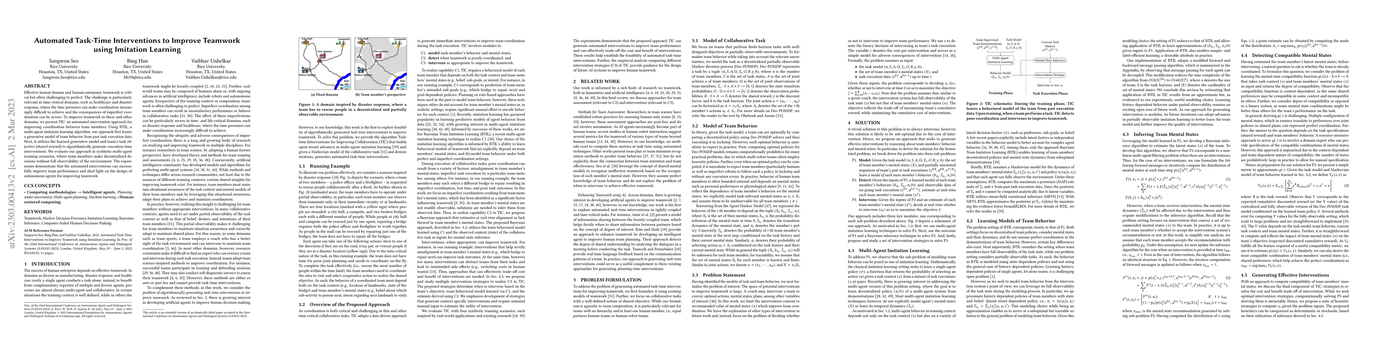 Thumbnail for Automated Task-Time Interventions to Improve Teamwork using Imitation
  Learning