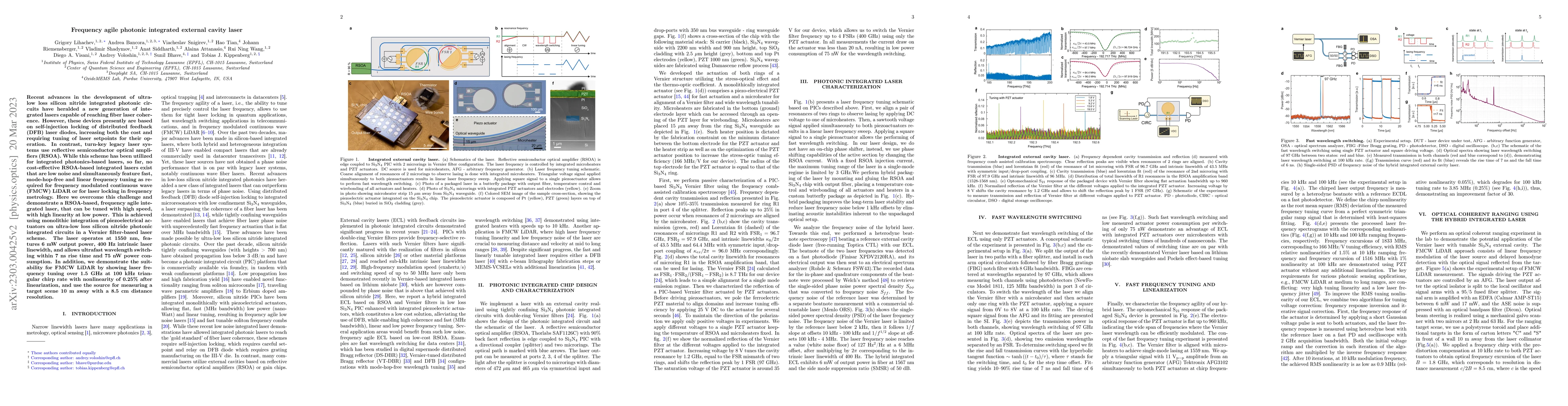Thumbnail for Frequency agile photonic integrated external cavity laser