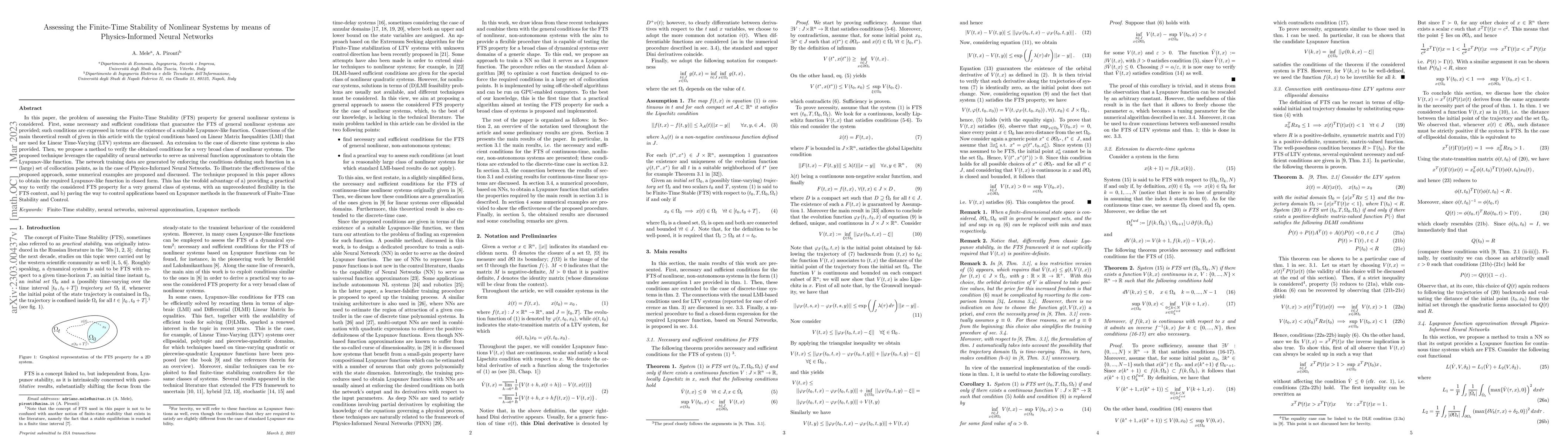 Thumbnail for Assessing the Finite-Time Stability of Nonlinear Systems by means of
  Physics-Informed Neural Networks