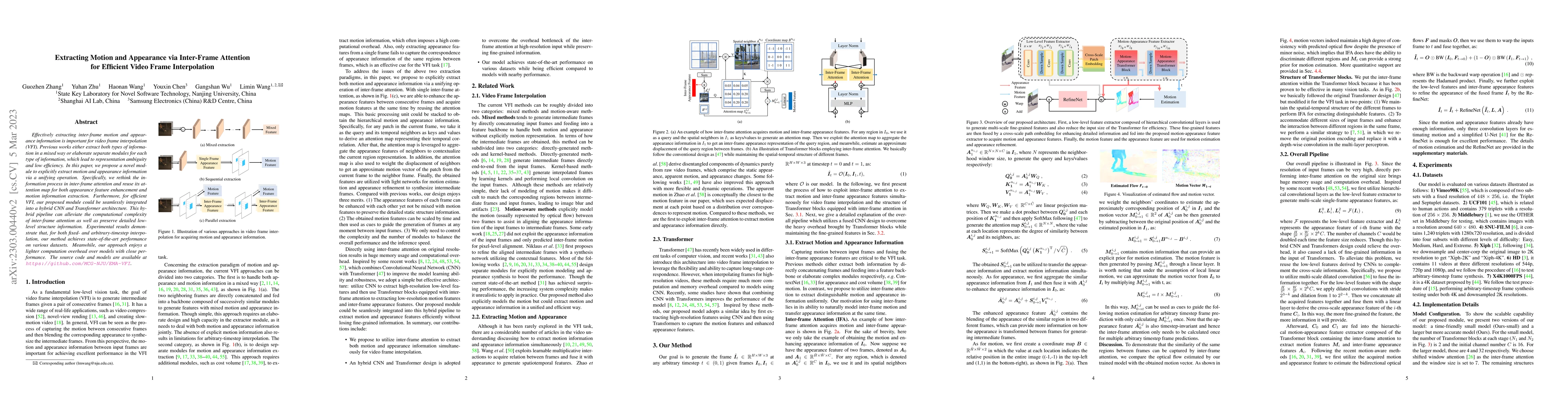 Thumbnail for Extracting Motion and Appearance via Inter-Frame Attention for Efficient
  Video Frame Interpolation