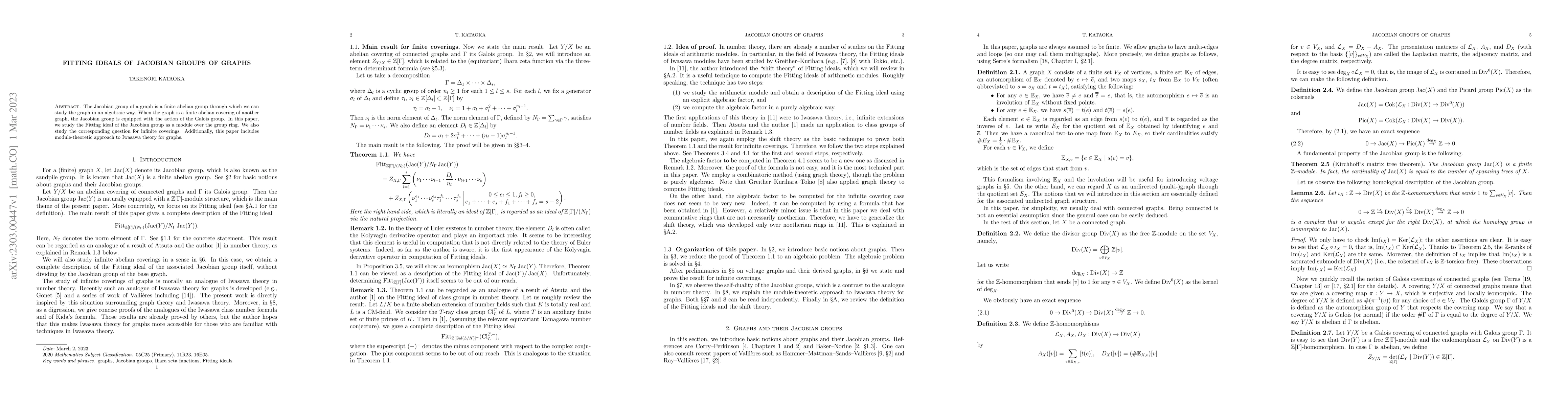 Thumbnail for Fitting ideals of Jacobian groups of graphs