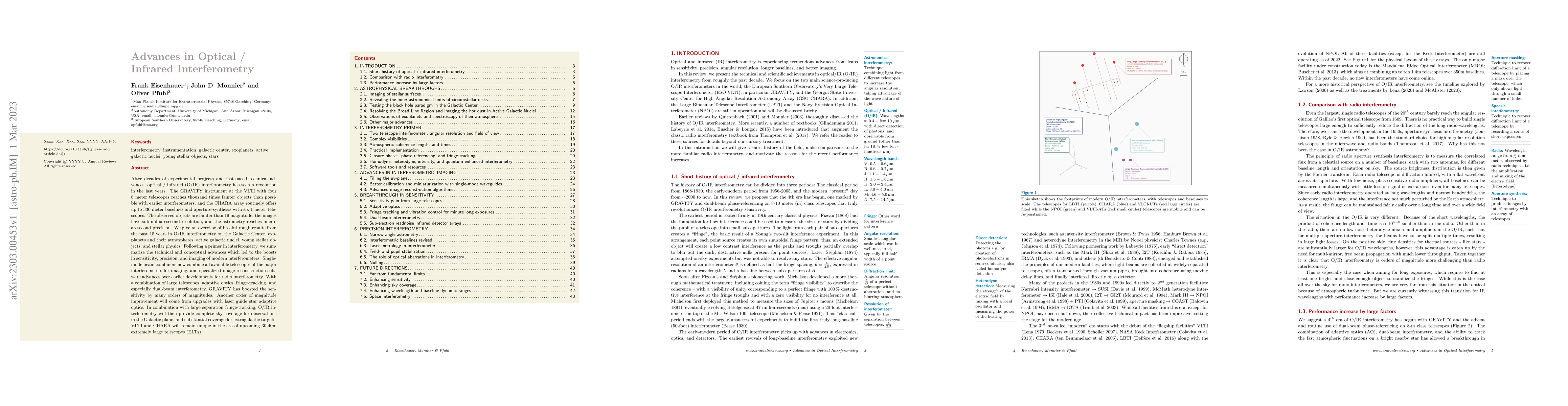 Thumbnail for Advances in Optical / Infrared Interferometry