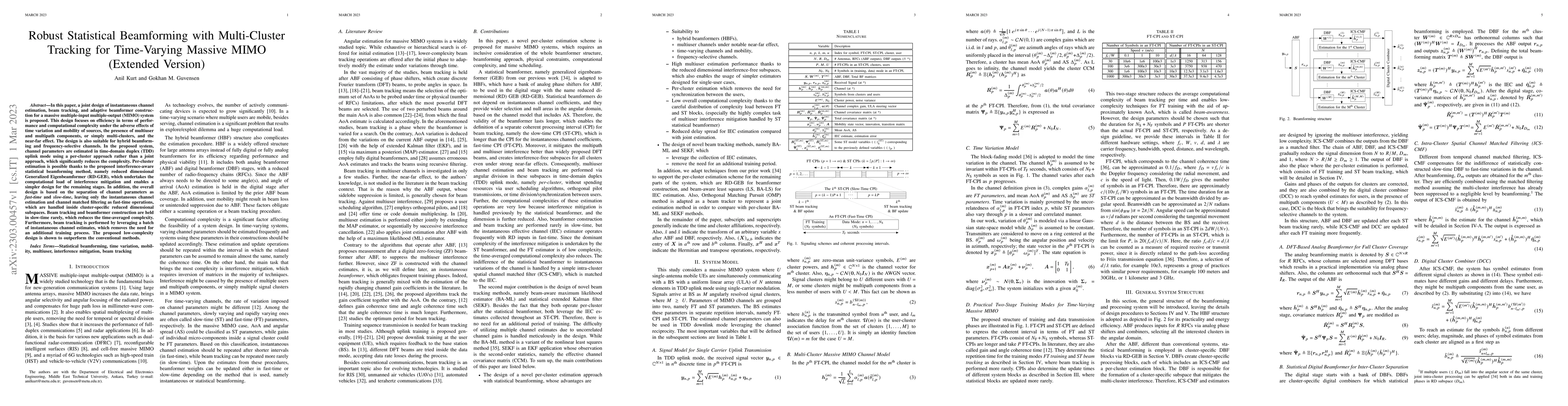 Thumbnail for Robust Statistical Beamforming with Multi-Cluster Tracking for
  Time-Varying Massive MIMO (Extended Version)