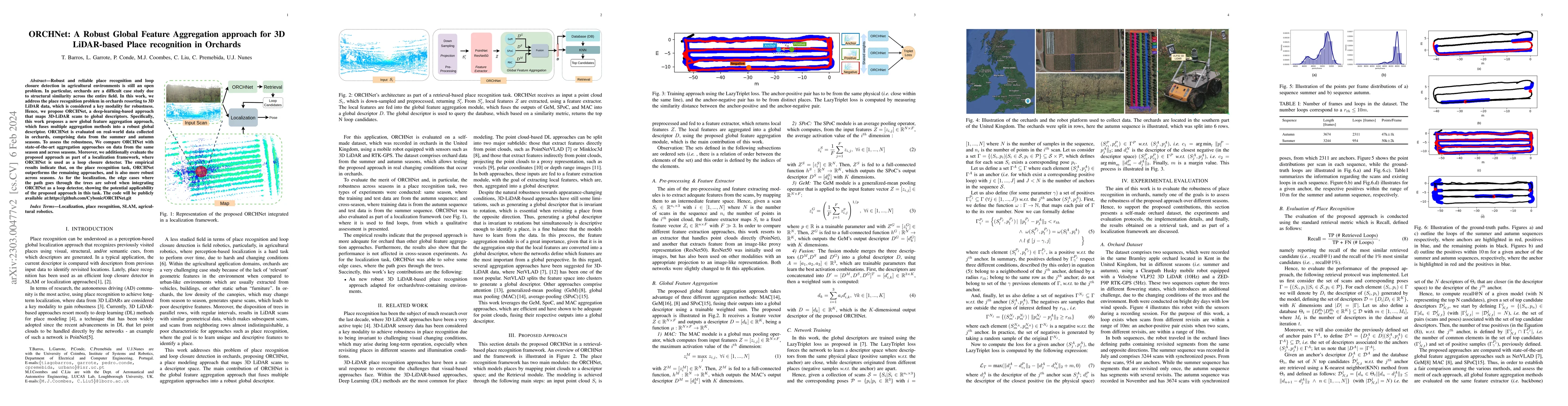 Thumbnail for ORCHNet: A Robust Global Feature Aggregation approach for 3D LiDAR-based
  Place recognition in Orchards