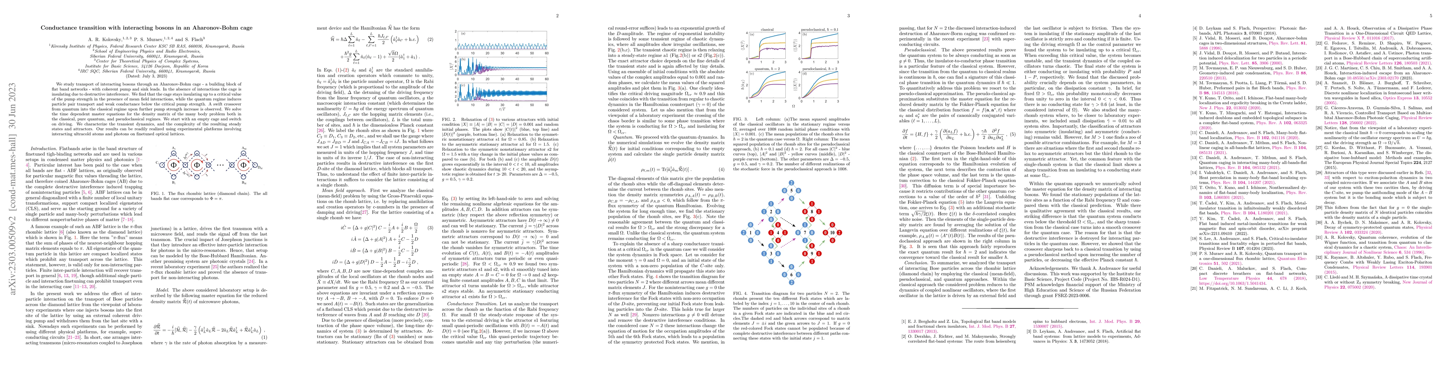 Thumbnail for Conductance transition with interacting bosons in an Aharonov-Bohm cage